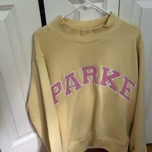 Parke Yellow Sweatshirt with Pink Accents